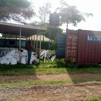 Container in place ready to store new equipment