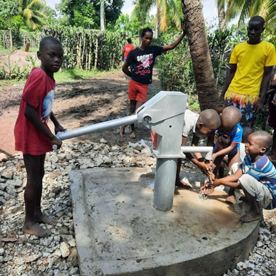 Children by new well