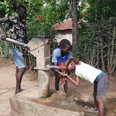 Enjoying a drink of safe water
