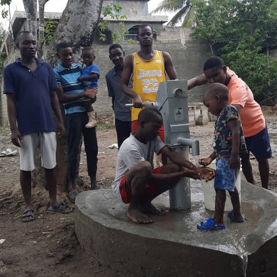 Children by new well