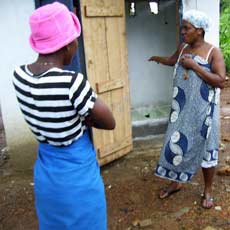 Women by Newly Constructed Latrine