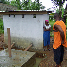 Side View of Pour-Flush Washroom